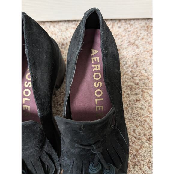 AEROSOLES GIBES Black Suede, tasseled Loafer/Women's Dress Shoes/pumps; size 8 - Picture 12 of 13